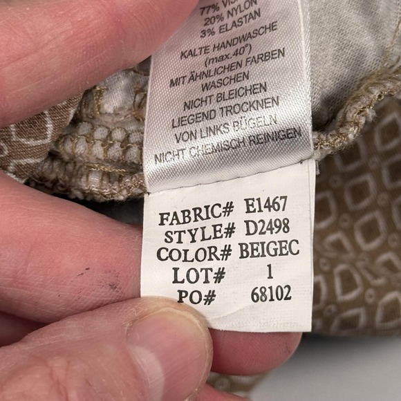 Adrienne Vittadini Pants 8 Geometric Stretch Slim Straight Dressy Career Office - Picture 7 of 14